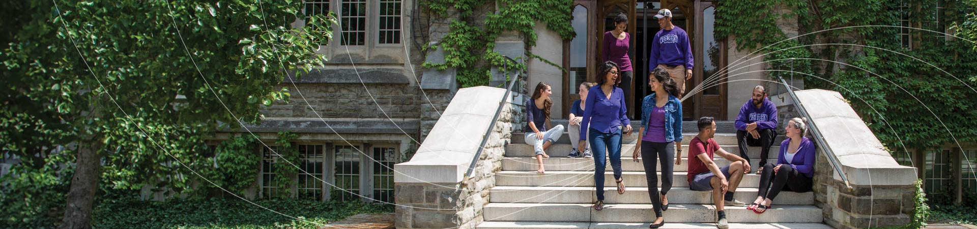 Future students walking down steps at Western University